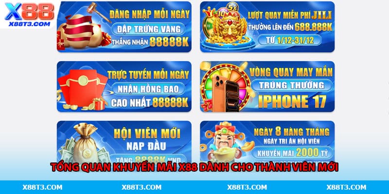 Tổng quan khuyến mãi X88 dành cho thành viên mới